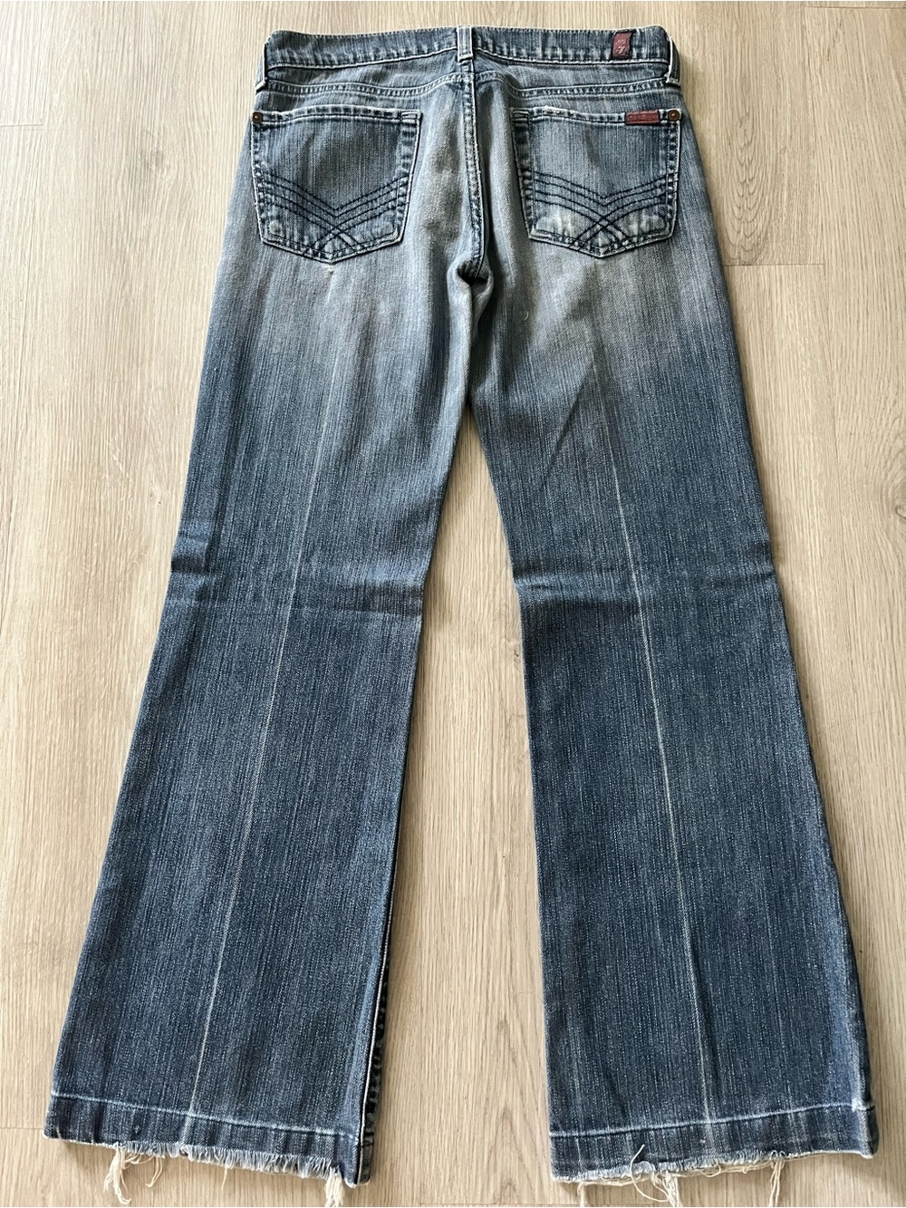 7 For All Mankind Women's Flared Jeans in Washed Blue